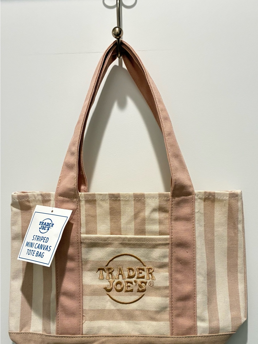 Tan Stripe Canvas Tote